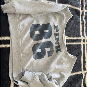 PINK Victoria's Secret Heather Gray Off Shoulder  Sweatshirt